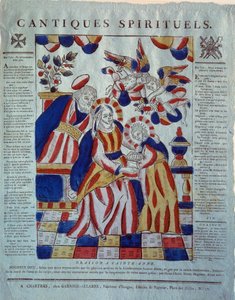 Geistliches Lied: Gebet zu Saint Anne. Gravur des 19. Jahrhunderts. Paris, Museum für Volkskunst und Traditionen