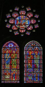 Die Heiligen Kosmas, Damian, Gervais und Proteus; Stifterpriester; die Jungfrau und das Kind oben