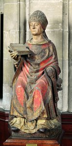 St. Germain, Bischof von Auxerre (polychromes Holz)