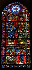 St. Gervasius und St. Protasius mit einem Stifterpriester von French School