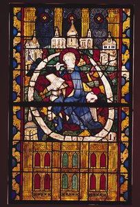 St. Johannes der Evangelist schreibt die Apokalypse, Pariser Schule, um 1350