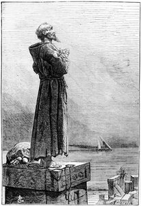 Heiliger Simeon Stylites, spätes 19. Jahrhundert von French School