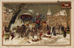 Postkutsche (Chromolithografie) von French School