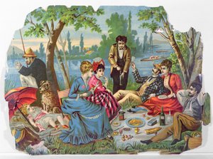 Sommerpicknick am Fluss von French School