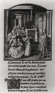 Der Tod von Edward III., König von England im Schloss Shene, aus Froissarts Chronik, spätes 15. Jahrhundert