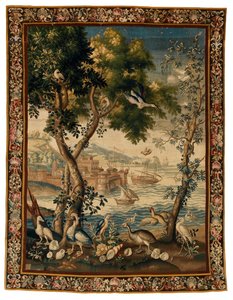 Wandteppich eines der Ports de Mer, hergestellt in Beauvais, um 1725