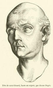 Kopf des heiligen Gerard, Büste aus Silber von French School