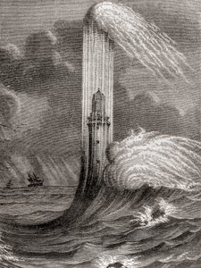 Der Eddystone-Leuchtturm aus dem 18. Jahrhundert, gebaut von John Rudyard, Eddystone Rocks, nahe Rame Head, England, aus 