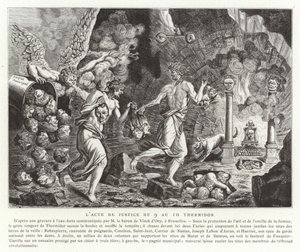 Der Akt der Gerechtigkeit vom 9.-10. Thermidor (27.-28. Juli 1794) von French School