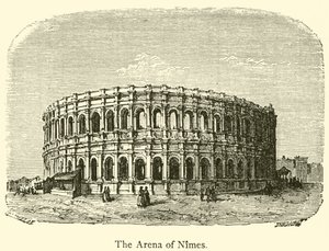 Das Amphitheater von Nimes (Gravur) von French School