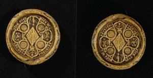 Das Wappensiegel von Jeanne de Penthievre, Herzogin der Bretagne und Gräfin von Goello, 1369