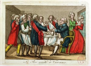 Die Verhaftung von Ludwig XVI. (1754-93) in Varennes, 22. Juni 1791