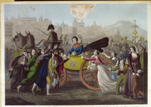 Die Ankunft von General Juan Facundo Quiroga (1790-1835) in Madrid am 24. Juni 1820 von French School
