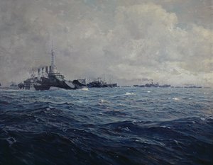 Die Ankunft der amerikanischen Flotte in Frankreich, 1917 von French School