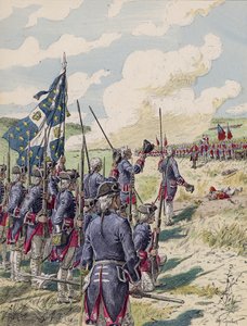 Die Schlacht von Fontenoy von French School