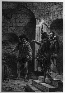 Die Gefangennahme von Guy Fawkes - Verhaftung von Guy Fawkes, englischer Katholik von French School