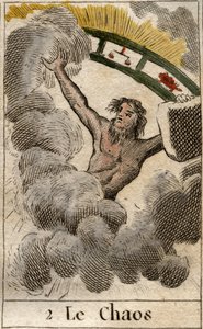 Der Chaosgott dargestellt mit einem Stück des Tierkreises. Aus „Mythologie der Jugend“ von Pierre Blanchard 1803 von French School