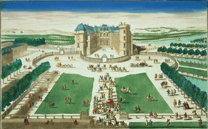 Das Schloss Rambouillet, graviert von Antoine Aveline von French School