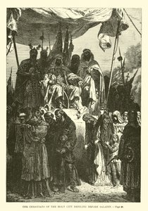 Die Christen der Heiligen Stadt defilieren vor Saladin von French School