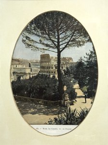 Das Kolosseum vom Palatin-Hügel in Rom gesehen (koloriertes Foto)