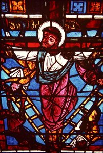 Die Kreuzigung des Heiligen Petrus, aus dem Kreuzigungsfenster, 1150-70 von French School