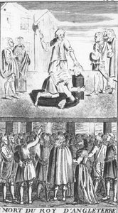 Der Tod des Königs von England, aus Les Vrayes Centuries et Prophéties de Maistre Michel Nostradamus, mit dem Leben des Autors, veröffentlicht von Antoine Besson in Lyon von French School