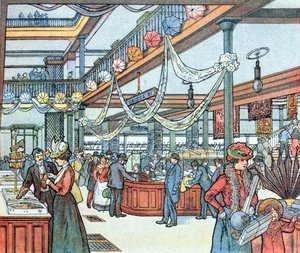 Das Kaufhaus, Illustration aus Cours Schweiter, ca. 1900