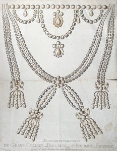 Die Diamantkette, die in die Affäre des Collier de la Reine verwickelt war, ca. 1785 von French School