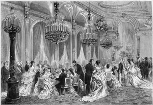 Das Diplomatische Corps beim Abendessen bei einem Empfang, organisiert von Adolphe Thiers im Palais de l