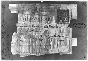 Die Dreyfus-Affäre, 22. Dezember 1894, Telegramm an Kommandant Esterhazy