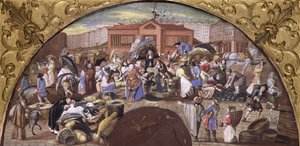 Der Fischmarkt in Les Halles, ca. 1660 von French School