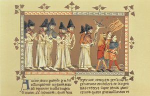 Die Geißler in Doornik im Jahr 1349, Kopie einer Miniatur aus der Chronik von Aegidius Li Muisis