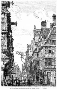 Die Frankfurter Judengasse, ca. 1860-70 von French School