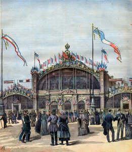 Die französische Ausstellung in Moskau (Mai-Okt 1892) Ansicht der Fassade. Illustration für Le Petit Journal