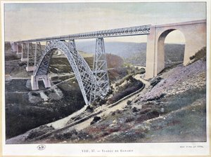 Das Garabit-Viadukt, gebaut 1882-84, gedruckt von Gillot von French School