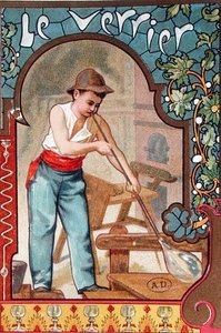 Der Glasbläser, ca. 1899 von French School