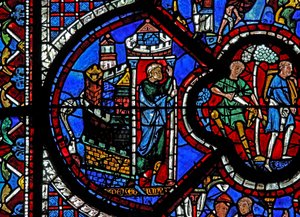 Das Fenster des barmherzigen Samariters: Ein Mann verlässt Jerusalem