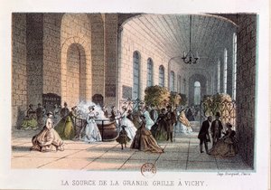 Die Grande Grille Wasserquelle in Vichy, Mitte des 19. Jahrhunderts von French School