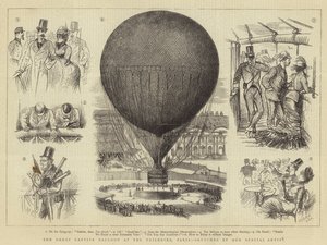 Der große Fesselballon in den Tuilerien, Paris von French School