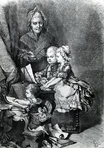 Der junge Mozart spielt Klavier von French School