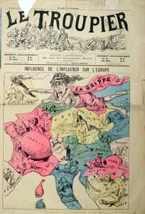 Der Einfluss der Influenza auf Europa, aus Le Troupier, 1890 von French School