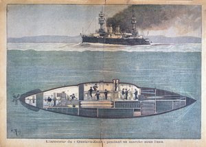 Das Innere der Gustave-Zedei unter Wasser, 1899