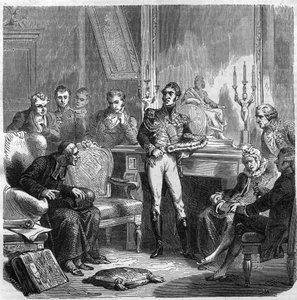 Die Jesuiten am Hof von Karl X. (1757-1836), König von Frankreich. Gravur in „Histoire des Papes-Rois-Queen and Empereurs à travers les siècles“ von Maurice Lachatre