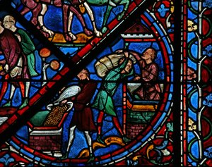 Das Joseph-Fenster: Die Ägypter lagern das Getreide ein