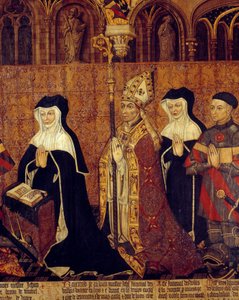 Die Familie Jouvenel des Ursins. Detail des Erzbischofs (links die Frau von Jean Juvenal). Gemälde auf Holz der französischen Schule. 1443-1449. Paris, Nationalmuseum des Mittelalters, Thermes de Cluny