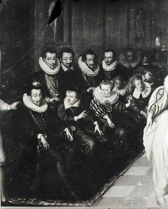 Der Joyeuse Ball, gegeben im Louvre anlässlich der Hochzeit von Anne Herzog von Joyeuse (1561-87) mit Marguerite de Vaudemont am 24. September 1581, ca. 1582 (Detail)