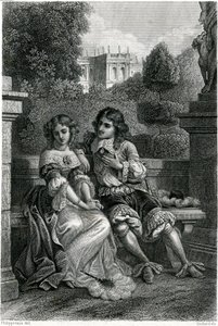 Der König von Frankreich Ludwig XIV. in der galanten Gesellschaft von Mademoiselle de la Vallière von French School