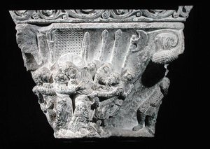 Der Kuss des Judas, Relief von einem Kapitell von French School