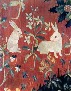 Die Dame und das Einhorn: "Geschmack", Detail von zwei Kaninchen