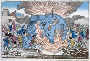 Das bedauerliche Verbrennen des Aerostats von Mioloan und Janinet, 11. Juli 1784